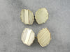 Antique Etched Cufflinks in Yellow Gold, Beautiful Art Deco Menswear with an Architectural Style