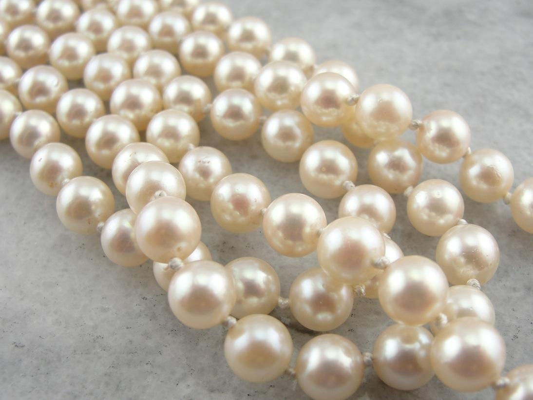 Long Strands: Pink Pearl Necklace