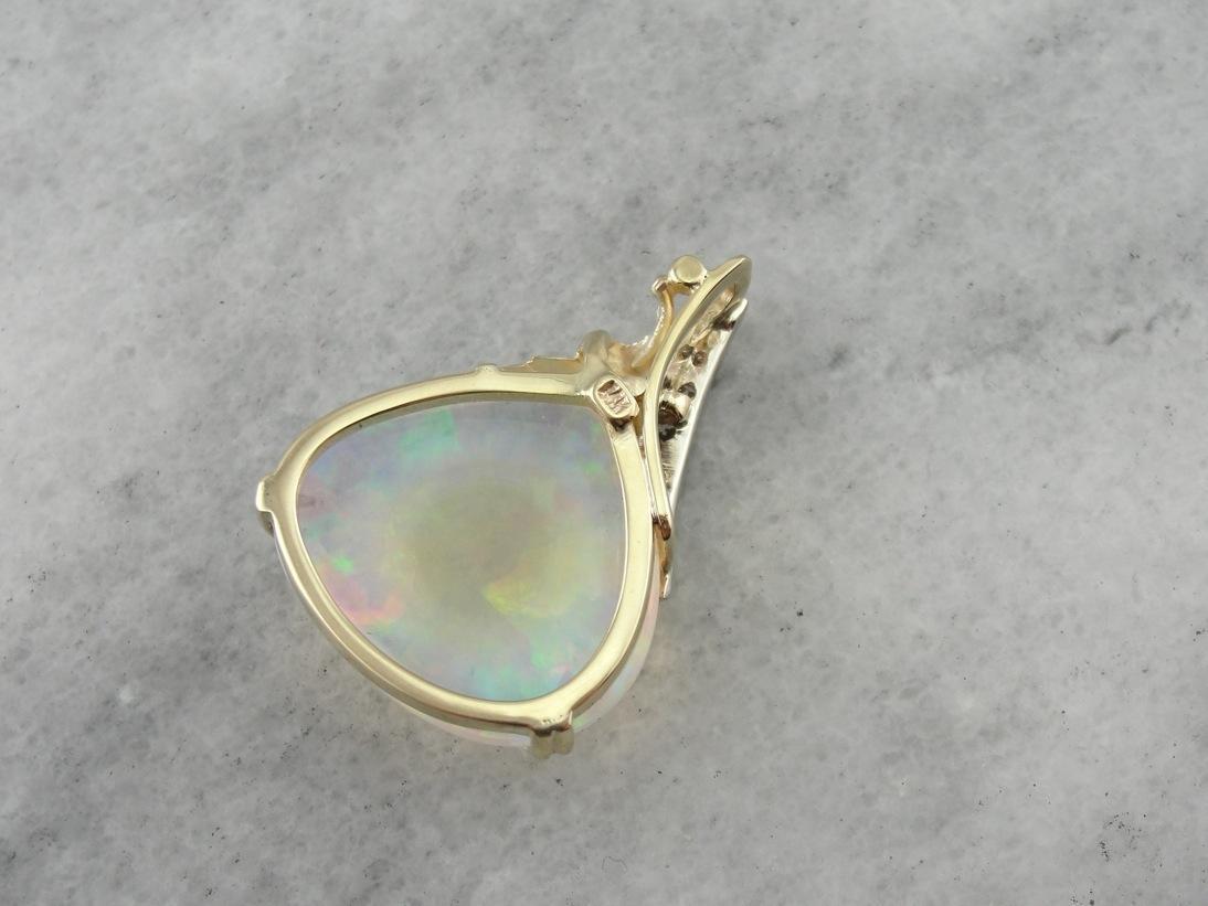Star Berries and Opal: Handmade Pendant of Ethiopian Opal and Vintage Elements  0MMWKJ