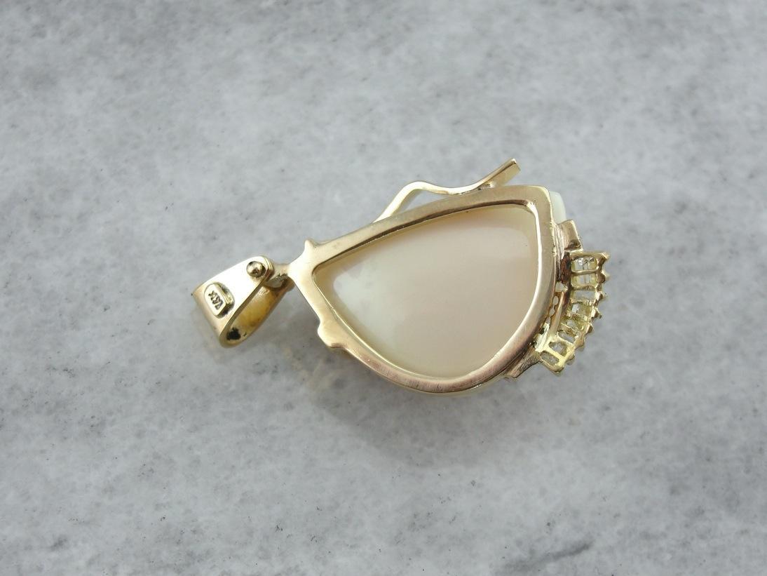 Ethiopian Opal Gold Pendant with Diamond Accents