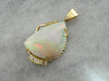 Ethiopian Opal Gold Pendant with Diamond Accents