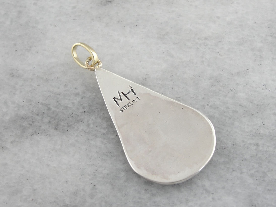 Colgante de lágrima de nativo americano con diseño tribal abstracto