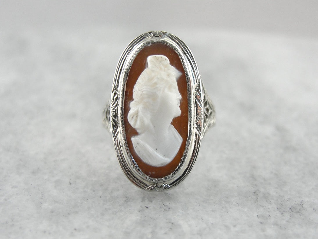 Sold at Auction: Sterling Silver Cameo Ring LOT 329
