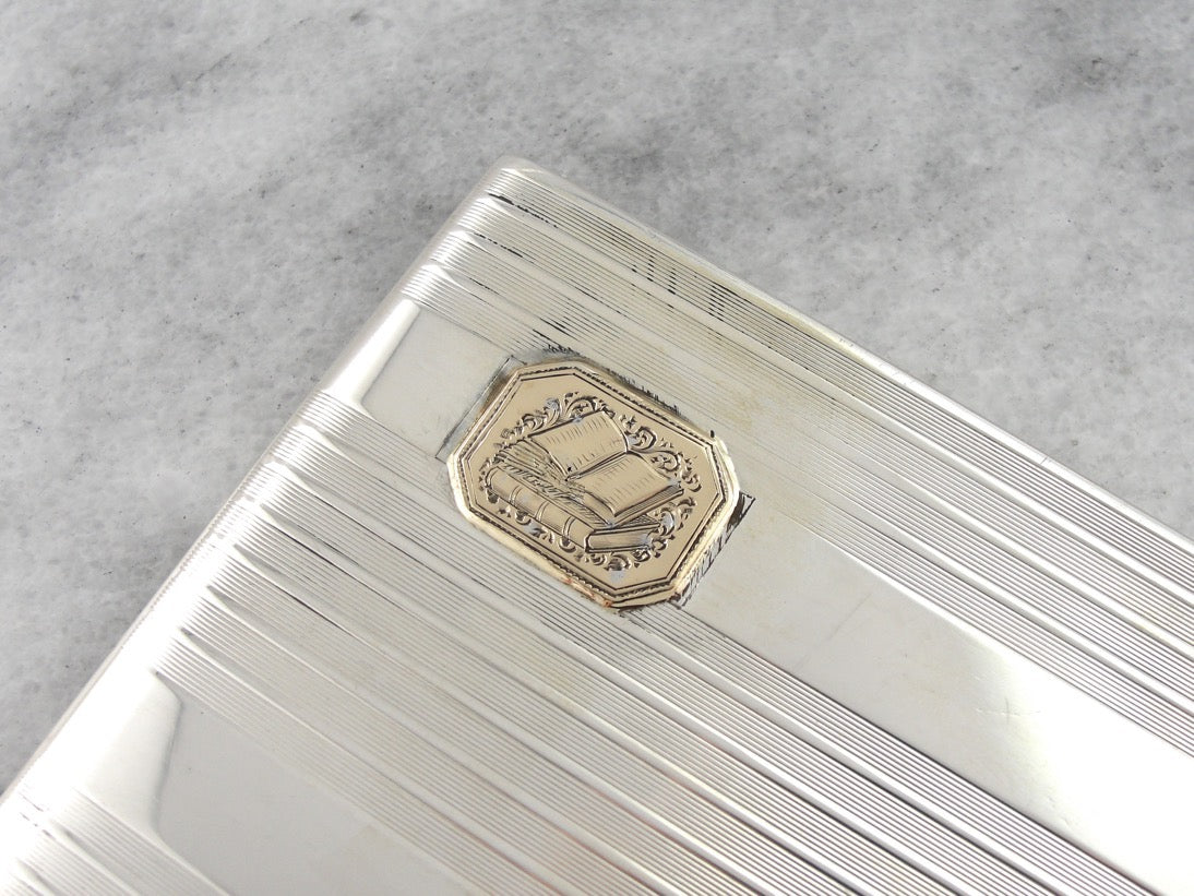 Vintage Sterling Silver and Gold Cigarette Case