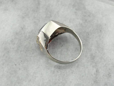 Men's 15 Carat Garnet Statement Ring, Bold Antique Ring for Him or Her