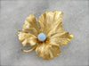 Realistic Maple Leaf Brooch with Opal Set at the Center