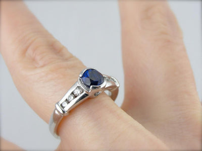 Platinum, Sapphire and Diamond Engagement Ring