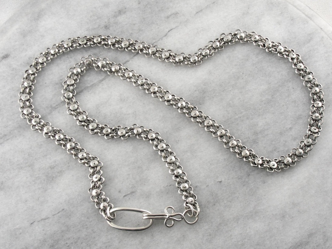 Collar de eslabones florales hecho a mano con cierre de gancho decorativo grande