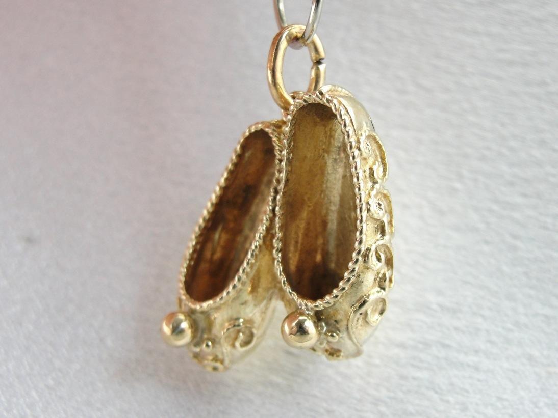 Ornate Gold Slippers Charm or Pendant