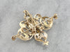 Scrolling Filigree Brooch with Modernist Virgin Mary Center