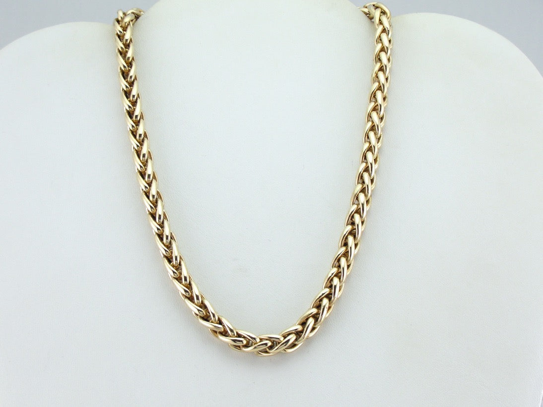Substantial Polished Gold Wheat Chain