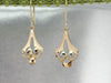Oh Italy! Vintage Etruscan Themed Gold Earrings, Pretty Tri Color Gold Drop Earrings