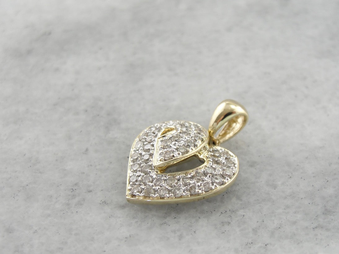 Contemporary Sparkle, Diamond Heart Pendant