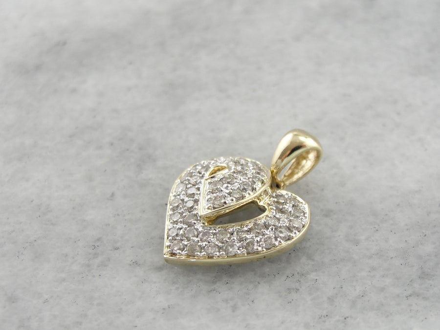 Contemporary Sparkle, Diamond Heart Pendant
