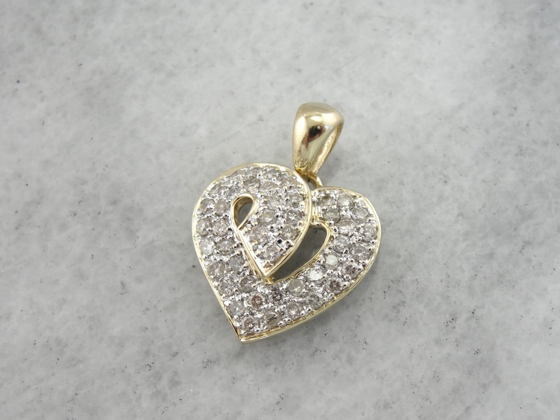 Contemporary Sparkle, Diamond Heart Pendant
