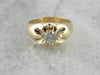 Pretty Belcher Set Diamond Solitaire, Mens or Ladies Vintage Ring