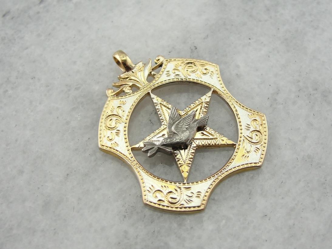 Daughters of Rebekah Mixed Metal Pendant