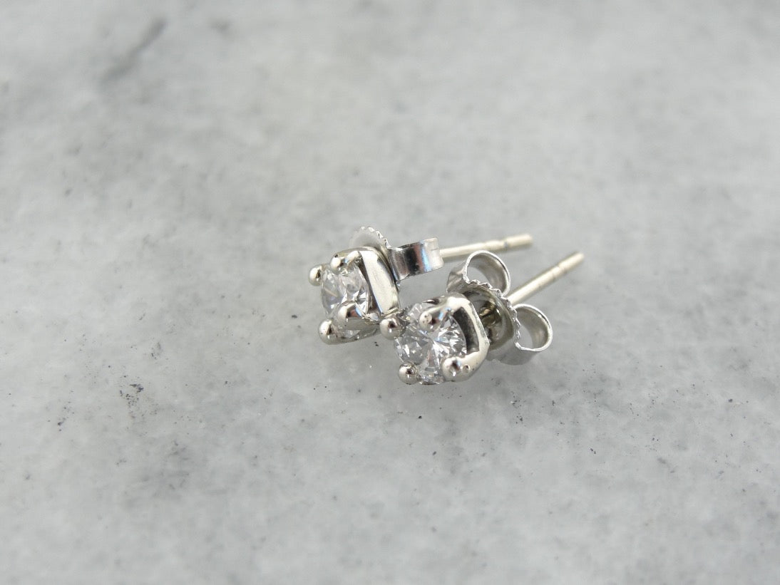 Timeless Diamond Stud Earrings in White Gold