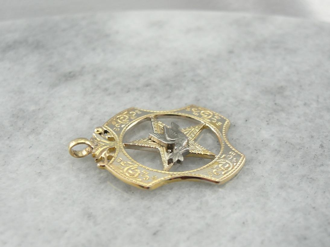Daughters of Rebekah Mixed Metal Pendant