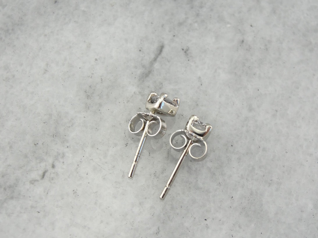 Timeless Diamond Stud Earrings in White Gold
