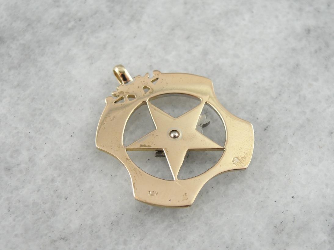 Daughters of Rebekah Mixed Metal Pendant