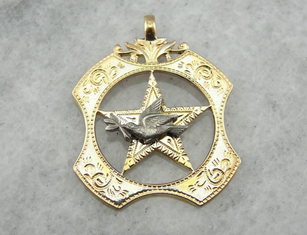 Daughters of Rebekah Mixed Metal Pendant