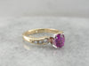 Pink Sapphire Engagement Ring with Diamond Accented Shoulders