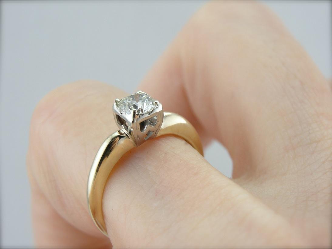 14k White Gold 1.20ctw (1.00ct K/SI1 GIA Round Brilliant) Diamond Spray Engagement  Ring (Size 4) - American Jewelry