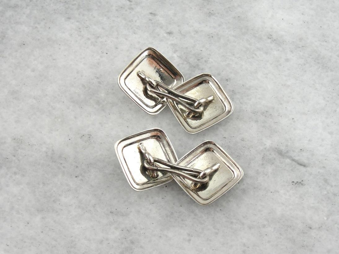 Aristocrat Cufflinks, Vintage White Gold