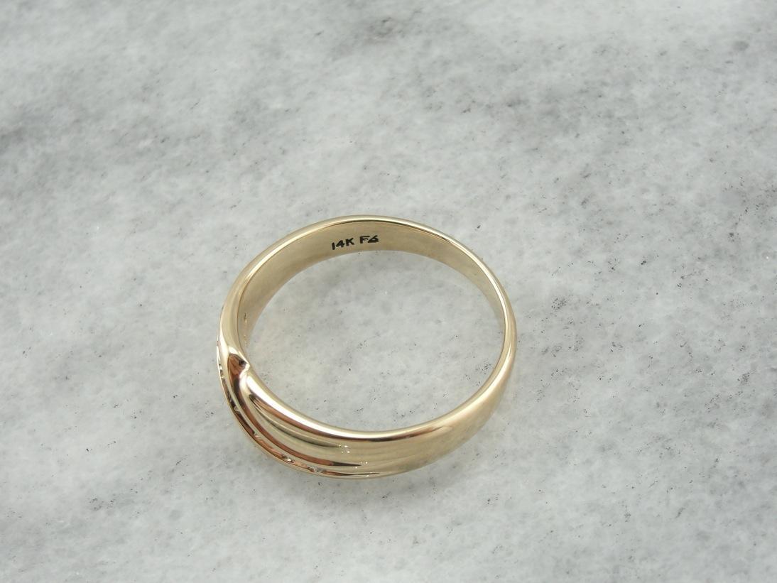 Polished Men's Diamond Wedding Band