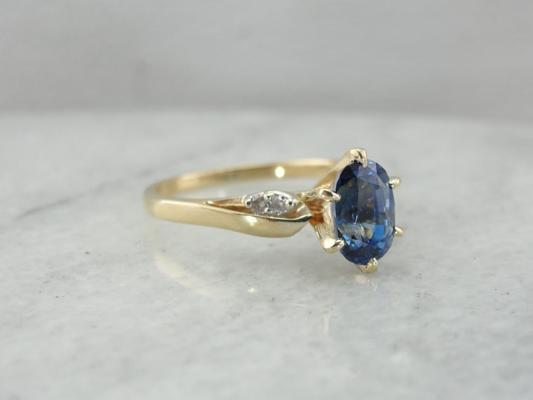 Sapphire Engagement Ring with Diamond Accents