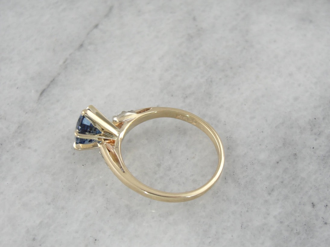 Sapphire Engagement Ring with Diamond Accents