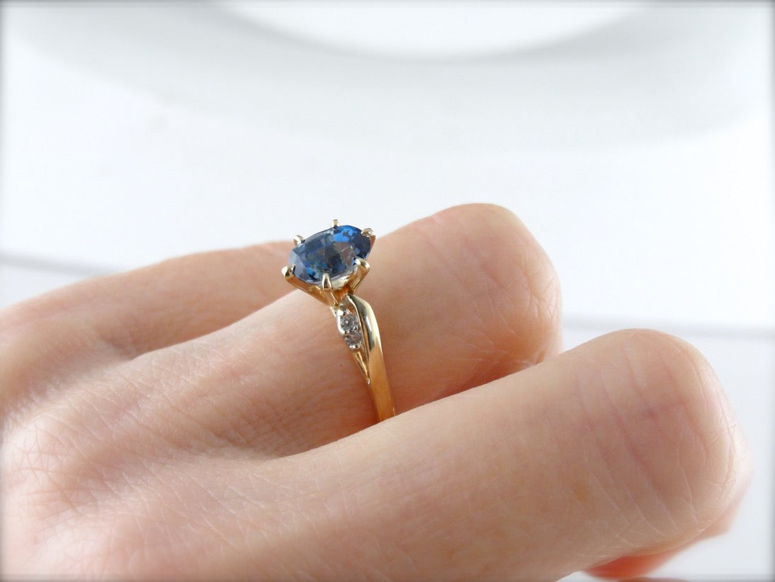 Sapphire Engagement Ring with Diamond Accents