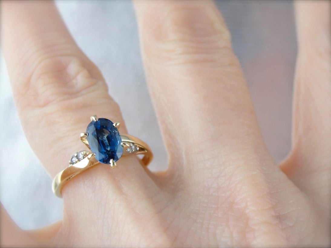 Sapphire Engagement Ring with Diamond Accents