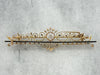 Victorian Gothic Enameled Diamond Rose Gold Bar Pin
