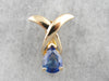 Omega Slide: Modernist Pear Cut Sapphire Pendant
