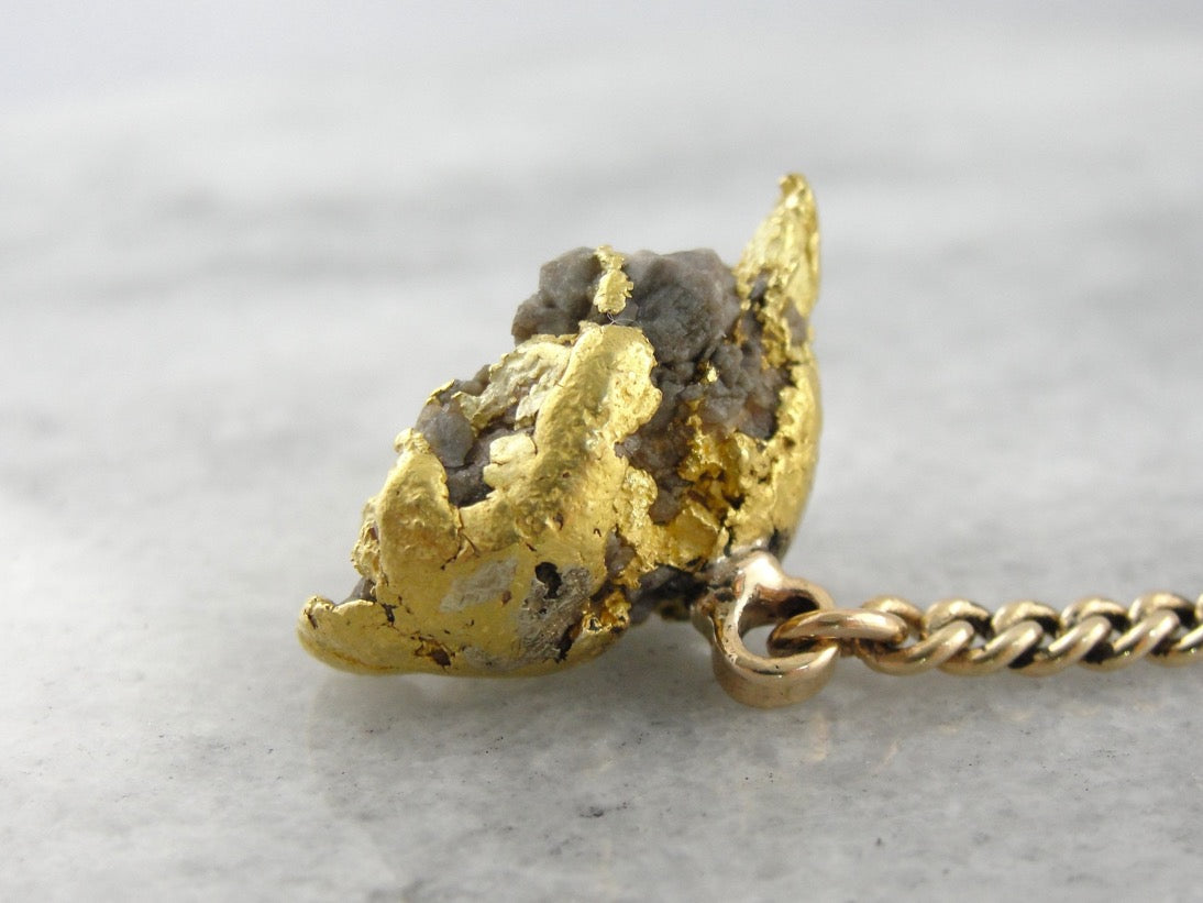 Pure Gold Nugget Key Fob