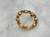 Antique Floral Wreath Pin with Seed Pearls in Yellow Gold