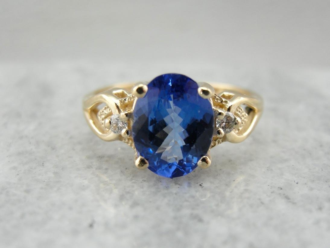 Tanzanite and Diamond Anniversary Ring