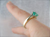Modern Emerald Engagement Ring with Accents Diamonds in Yellow Gold