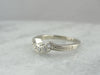 Diamond Guard Band with Etched Details, Curved Wedding Band in White Gold