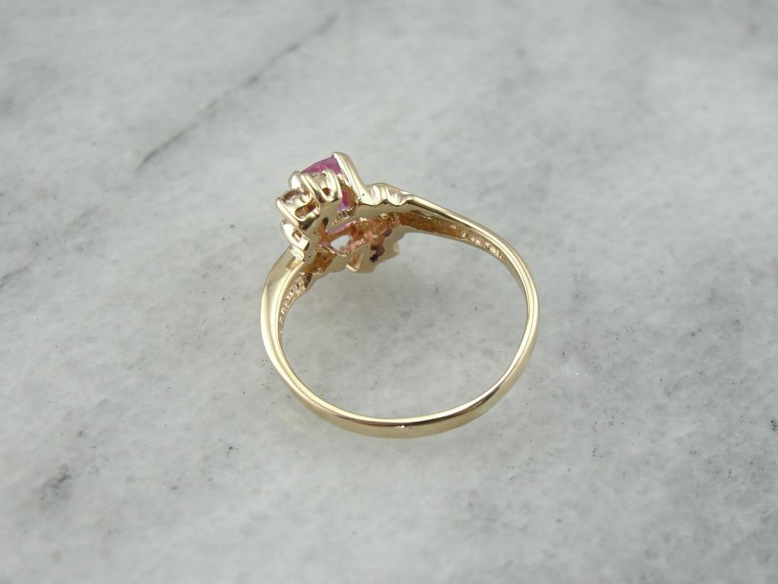 Pink Sapphire and Diamond Dinner Ring