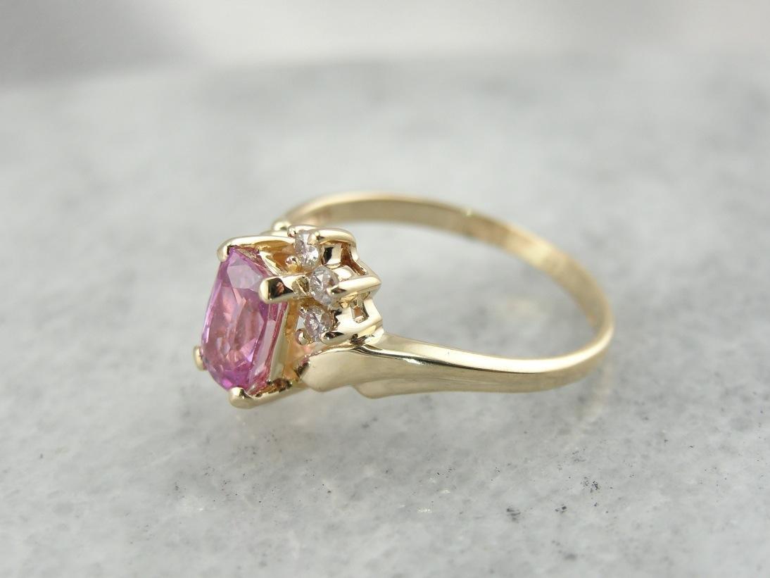 Pink Sapphire and Diamond Dinner Ring