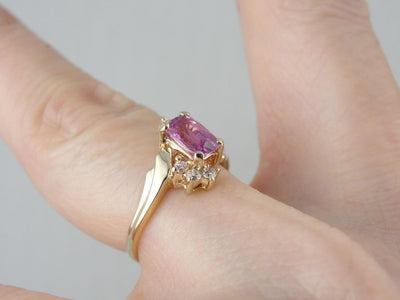 Pink Sapphire and Diamond Dinner Ring