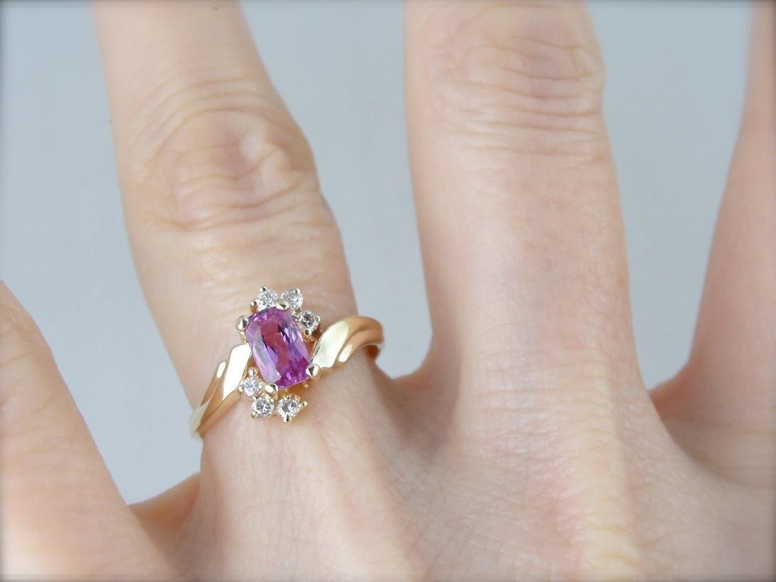 Pink Sapphire and Diamond Dinner Ring