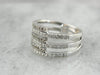 Modern White and Champagne Diamond Stacking Band