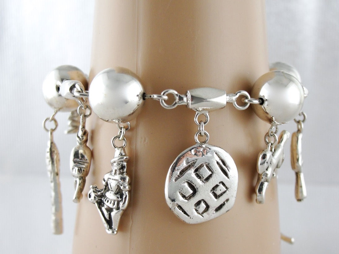 Mexico City Sterling Silver Charm Bracelet, Vintage Sterling Silver Charm Bracelet, Keepsake Bracelet