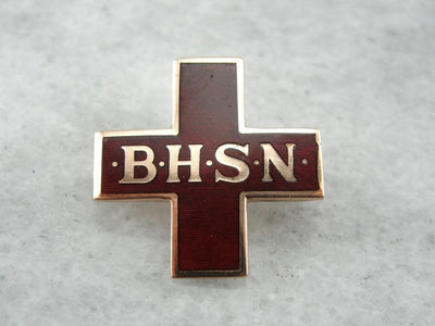 Vintage Behavioral Health Service North Red Cross Brooch
