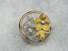 Lovely Antique Diamond and Seed Pearl Floral Brooch