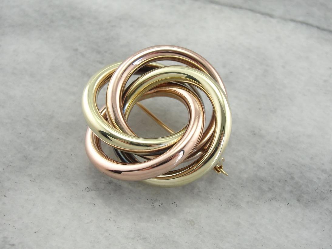 Two Tone Lover's Knot, Vintage Brooch